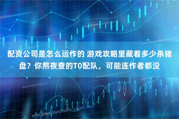配资公司是怎么运作的 游戏攻略里藏着多少杀猪盘？你熬夜查的T0配队，可能连作者都没